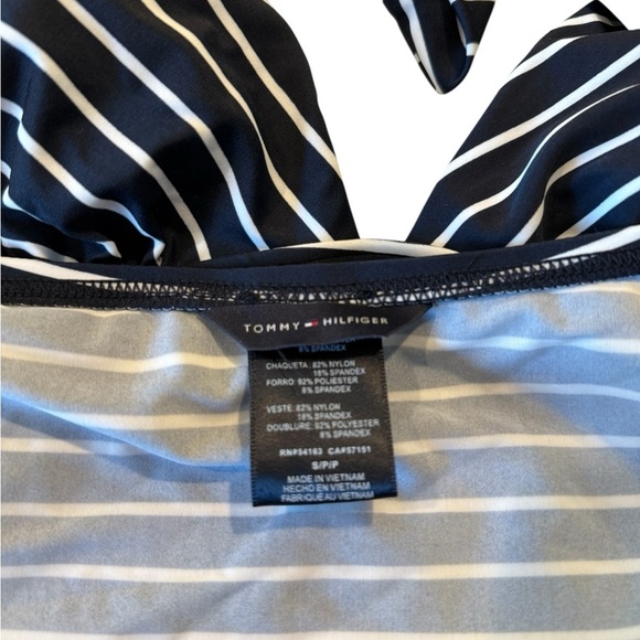 Tommy Hilfiger Navy White Striped Halter UPF Tankini Top Size Small NEW Sailor - Picture 10 of 14